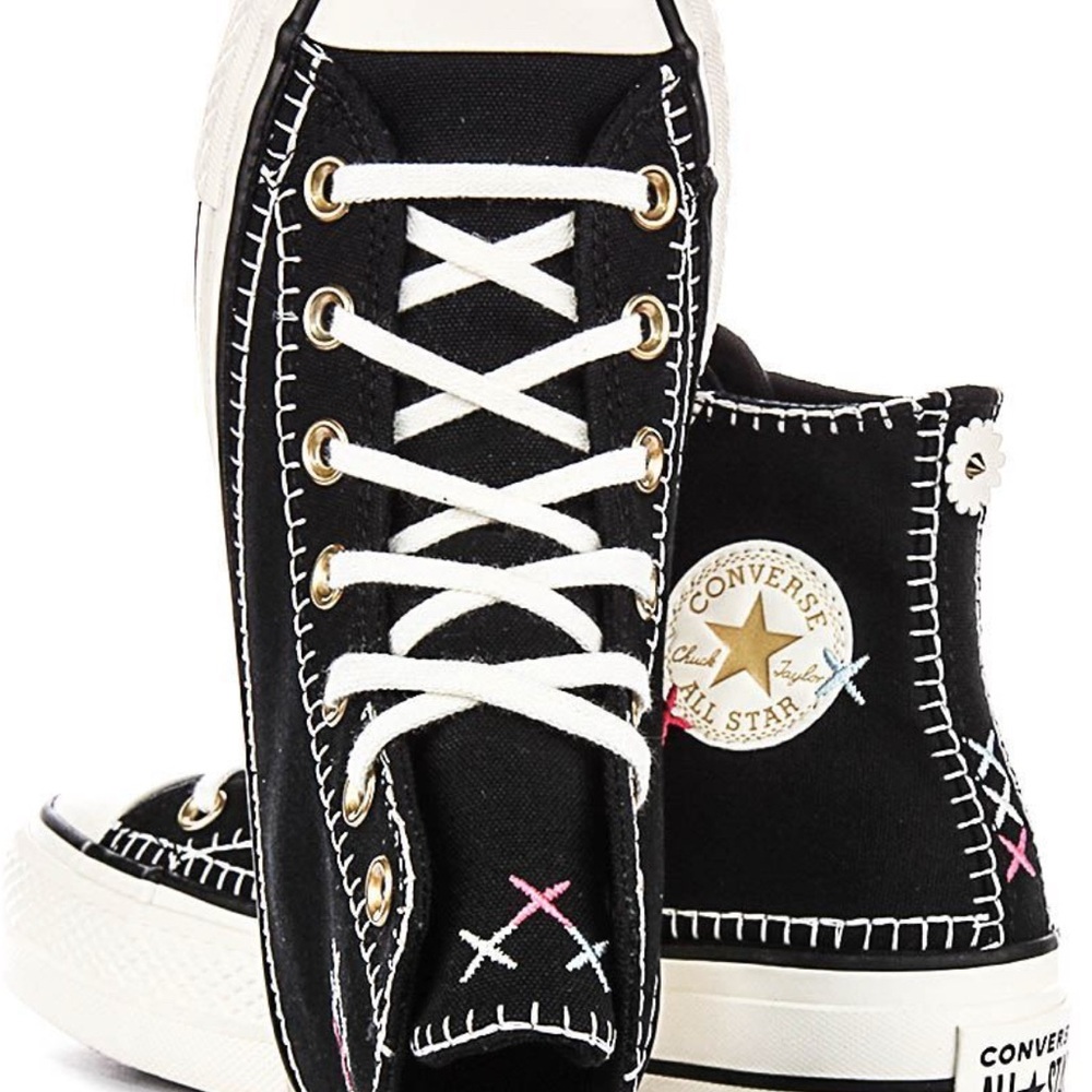 Converse Black and White Chuck Taylor High-Top Sneakers - Picture 9 of 9